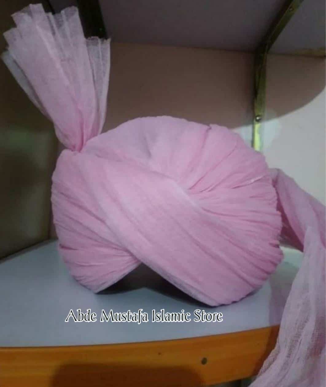 Azhari Imama Sharif Pink Elevate Your Style with Safa By Abde Mustafa Store (Colour Code #32)
