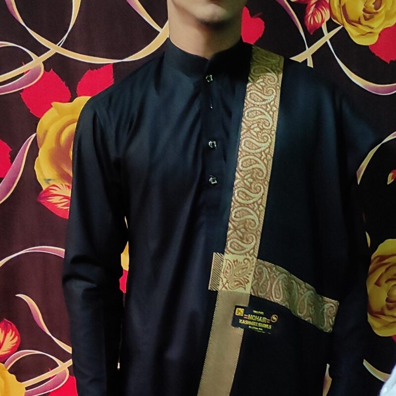 Black Showl With Embroidery Design