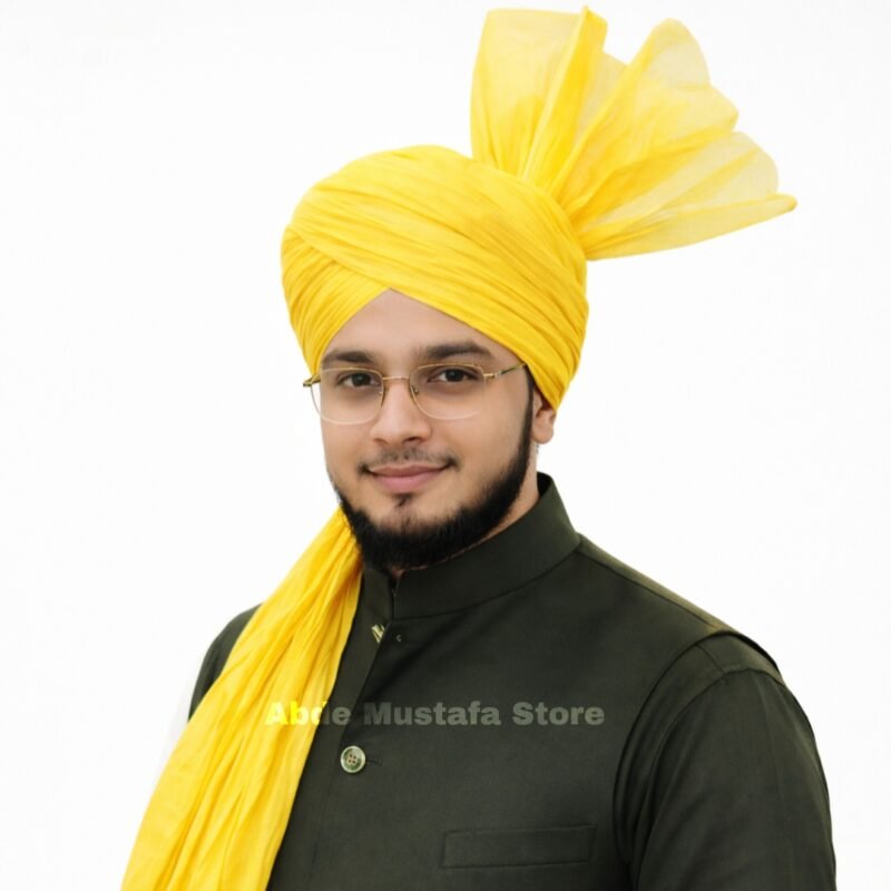 Yellow Azhari Imama Sharif Safa - Abde Mustafa Store (Colour Code #5)