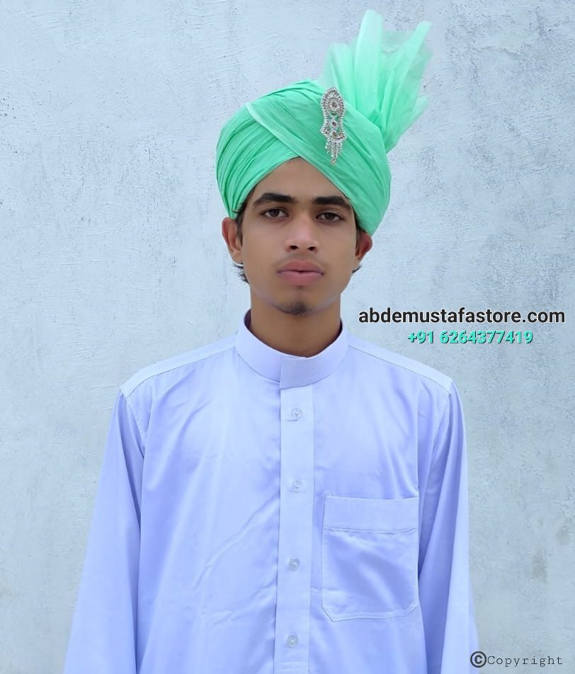Elevate Your Style with Exquisite Pista Colour Azhari Imama Sharif at Abde Mustafa Store (Colour Code #35)
