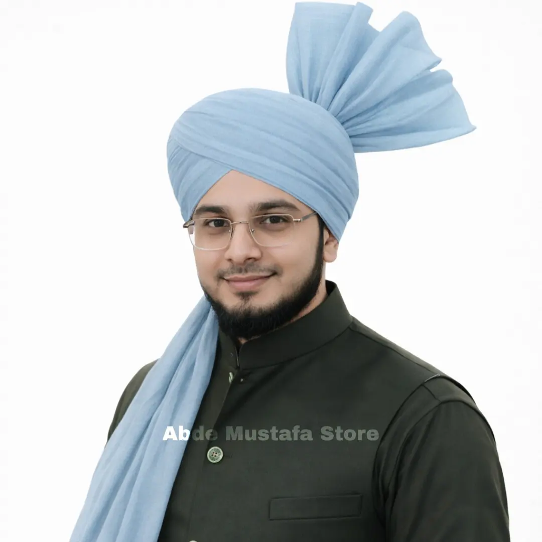 Light blue Azhari Imama Safa By Abde Mustafa Store (Colour Code #12)