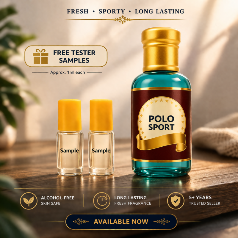 Polo Sport Attar Non Alcoholic 10ML And Free 3 Samples