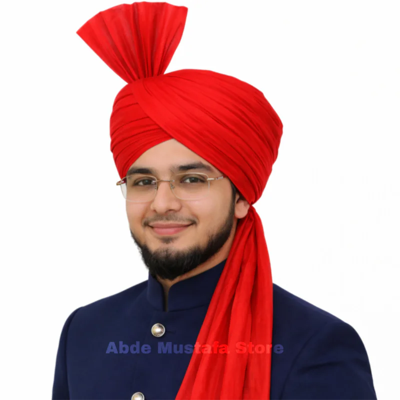 Red Azhari Imama Sharif Safa By Abde Mustafa Store (Colour Code #23)