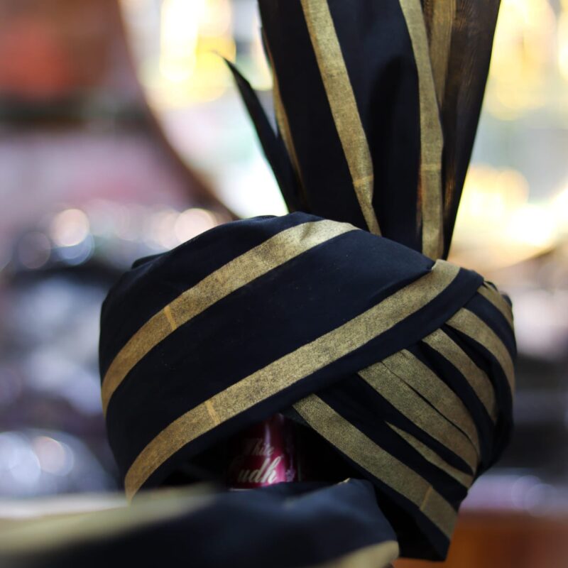 Black & Gold Striped Imama Sharif