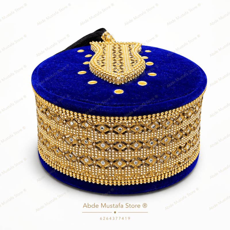 Royal Blue Velvet Kufi Cap