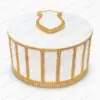 White Gold Islamic Cap for Men Nikah Wedding Eid Topi