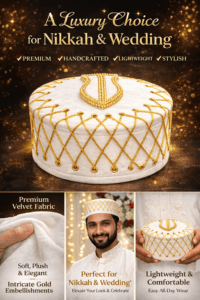 White Velvet Islamic Cap
