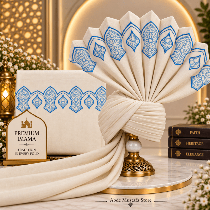Cream & Blue Embroidery Imama