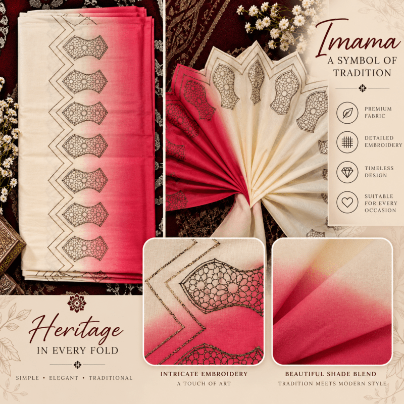 Cream Double Shaded Embroidery Imama
