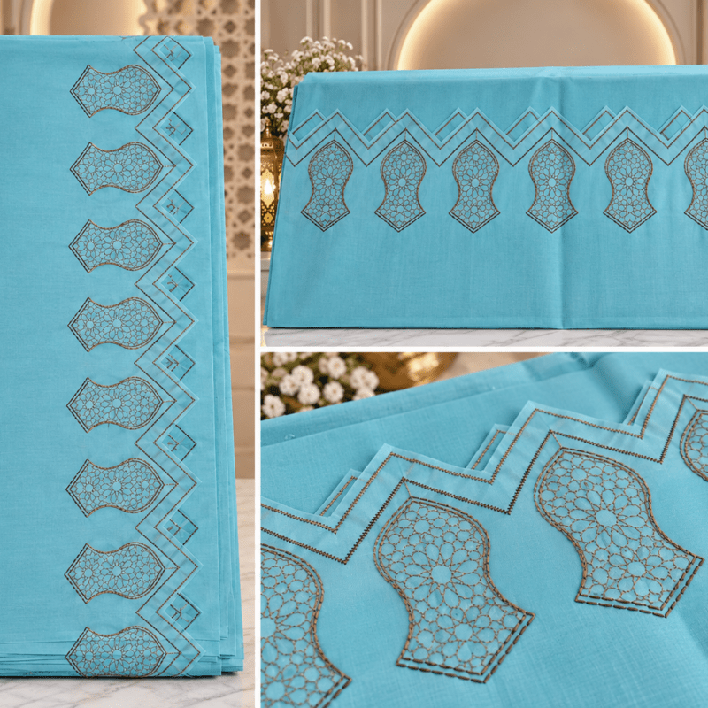 Sky Blue & Golden Embroidery Imama
