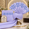 Premium Lavender & Blue Embroidery Imama – 4 Meter