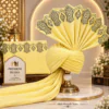 Premium Light Yellow & Black Embroidery Imama – 4 Meter