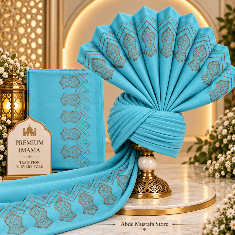 Sky Blue & Golden Embroidery Imama