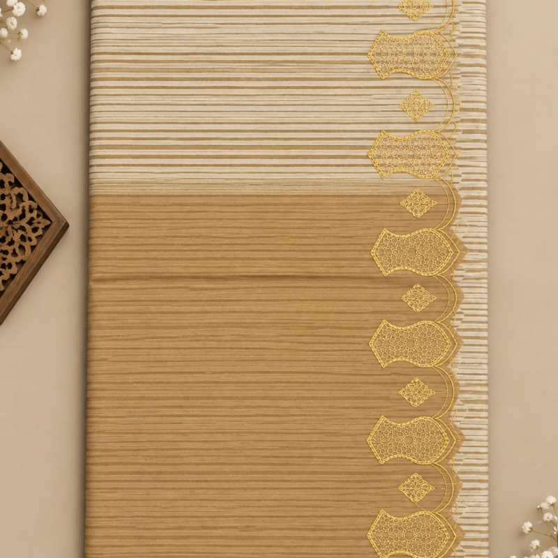 Golden Striped Embroidery Imama