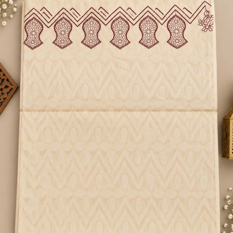 Cream & Brown Embroidery Imama